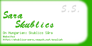 sara skublics business card